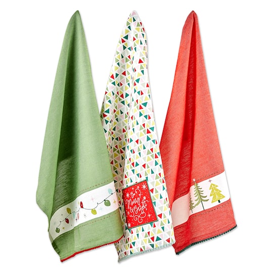 DII® Festive Christmas Embellished Dishtowel Set